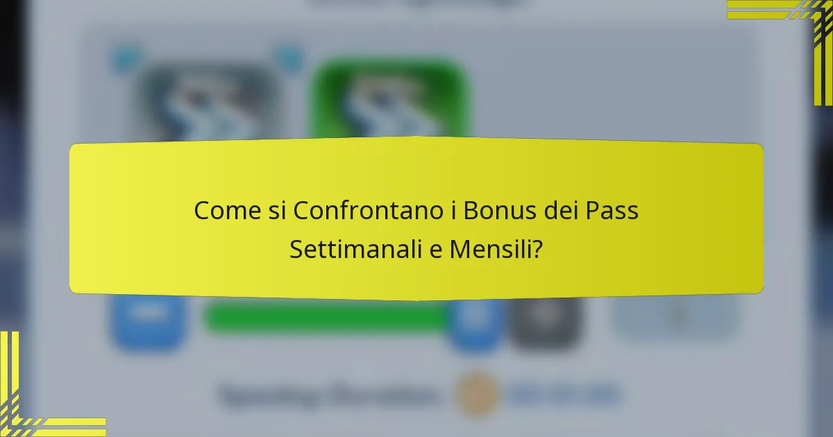 Come si Confrontano i Bonus dei Pass Settimanali e Mensili?